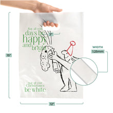 Load image into Gallery viewer, 100 Pack 12" x 15" with 1.25 mil Thick Die Cut Christmas Retail Bags