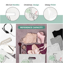 Load image into Gallery viewer, 100 Pack 12" x 15" with 1.25 mil Thick Die Cut Christmas Retail Bags