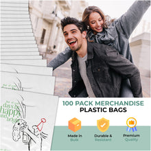 Load image into Gallery viewer, 100 Pack 12" x 15" with 1.25 mil Thick Die Cut Christmas Retail Bags