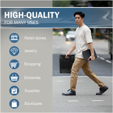 Load image into Gallery viewer, 100 Pack 12" x 15" with 2 mil Thick Black Shopping Bags