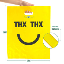 Load image into Gallery viewer, 100 Pack 15" x 18" with 1.25 mil Thick Thank You Yellow Bags