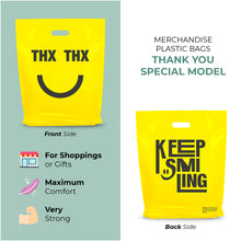 Load image into Gallery viewer, 100 Pack 15" x 18" with 1.25 mil Thick Thank You Yellow Bags