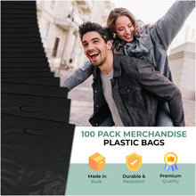 Load image into Gallery viewer, 100 Pack 18" x 18" with 2 mil Thick Black Glossy Bags