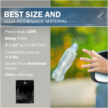 Load image into Gallery viewer, 50 Pack 9" x 12" with 2 mil Thick Black Disposable Car Trash Bags