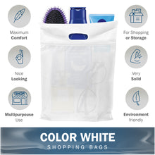 Load image into Gallery viewer, 100 Pack 9" x 12" with 2 mil Thick Double Reinforced Handles White Merchandise Bags