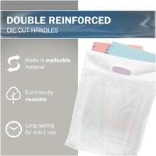 Load image into Gallery viewer, 100 Pack 9" x 12" with 2 mil Thick Double Reinforced Handles White Merchandise Bags