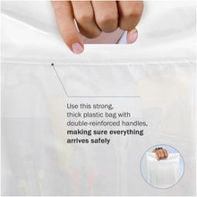 Load image into Gallery viewer, 100 Pack 9" x 12" with 2 mil Thick Double Reinforced Handles White Merchandise Bags