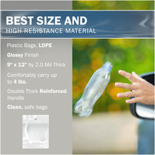 Load image into Gallery viewer, 50 Pack 9" x 12" with 2 mil Thick White Disposable Car Trash Bags