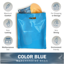 Load image into Gallery viewer, 200 Pack 12" x 15" with 1.5 mil Thick Blue Shopping Bags