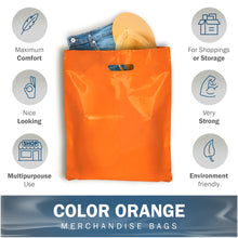 Load image into Gallery viewer, 100 Pack 12" x 15" with 1.5 mil Thick Orange Shopping Bags