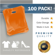 Load image into Gallery viewer, 100 Pack 12" x 15" with 1.5 mil Thick Orange Shopping Bags