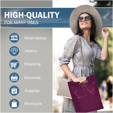 Load image into Gallery viewer, 200 Pack 12" x 15" with 1.5 mil Thick Purple Shopping Bags