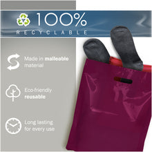Load image into Gallery viewer, 200 Pack 12" x 15" with 1.5 mil Thick Purple Shopping Bags