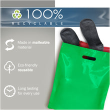 Load image into Gallery viewer, 200 Pack 12" x 15" with 1.5 mil Thick Green Shopping Bags