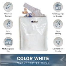 Load image into Gallery viewer, 100 Pack 12" x 18" with 2 mil Thick White Shopping Bags