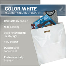 Load image into Gallery viewer, 50 Pack 26" x 26" with 3 mil Thick Extra Large White Merchandise Plastic Retail Bags (HDPE)