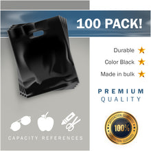 Load image into Gallery viewer, 100 Pack 9" x 12" with 1.25 mil Thick Black Glossy Bags