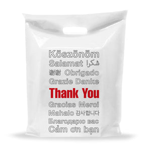 100 Pack 12" x 18" with 2 mil Thick Extra Large White Merchandise Plastic Retail Lang Thank You Bags