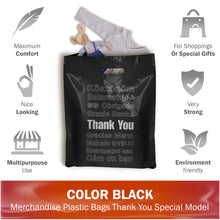 Load image into Gallery viewer, 100 Pack 12" x 18" with 2 mil Thick Extra Large Black Merchandise Plastic Retail Lang Thank You Bags
