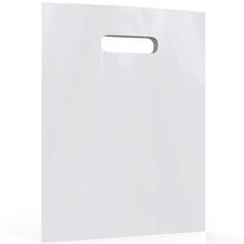 Load image into Gallery viewer, White Merchandise Plastic Shopping Bags - 100 Pack 12&quot; x 18&quot; with 2 mil Thick