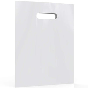 White Merchandise Plastic Shopping Bags - 100 Pack 12" x 18" with 2 mil Thick