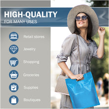 Load image into Gallery viewer, 100 Pack 12&quot; x 15&quot; with 1.5 mil Thick Blue Merchandise Plastic Glossy Retail Bags