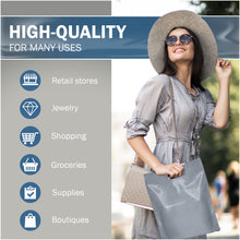 Load image into Gallery viewer, Silver Merchandise Plastic Shopping Bags - 100 Pack 12" x 15" with 2.0 mil Thick