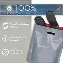 Load image into Gallery viewer, Silver Merchandise Plastic Shopping Bags - 100 Pack 12" x 15" with 2.0 mil Thick