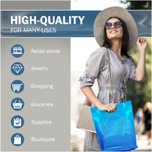 Load image into Gallery viewer, 100 Pack 12" x 15" with 1.25 mil Thick Blue Merchandise Plastic Glossy Retail Bags