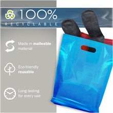 Load image into Gallery viewer, 100 Pack 12" x 15" with 1.25 mil Thick Blue Merchandise Plastic Glossy Retail Bags