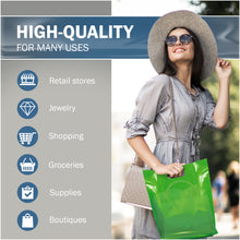 Load image into Gallery viewer, 100 Pack 12" x 15" with 1.25 mil Thick Green Merchandise Plastic Glossy Retail Bags