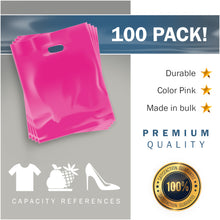 Load image into Gallery viewer, 100 Pack 12" x 15" x 1.25 Pink Merchandise Bags