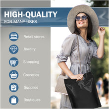 Load image into Gallery viewer, Black Merchandise Plastic Shopping Bags - 100 Pack 12" x 18" with 2 mil Thick