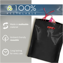 Load image into Gallery viewer, Black Merchandise Plastic Shopping Bags - 100 Pack 12" x 18" with 2 mil Thick