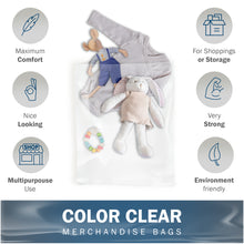 Load image into Gallery viewer, Clear Merchandise Plastic Shopping Bags - 100 Pack 12" x 18" with 2 mil Thick