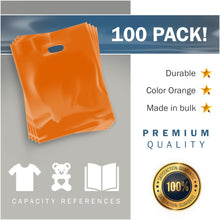 Load image into Gallery viewer, Orange Merchandise Plastic Shopping Bags - 100 Pack 12" x 18" with 2 mil Thick