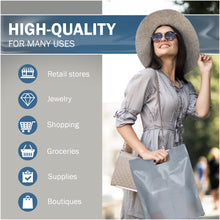 Load image into Gallery viewer, Silver Merchandise Plastic Shopping Bags - 100 Pack 12" x 18" with 2 mil Thick
