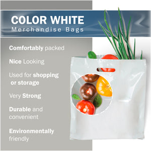 100 Pack 20" x 20" with 2 mil Thick Extra Large White Merchandise Plastic Retail Bags