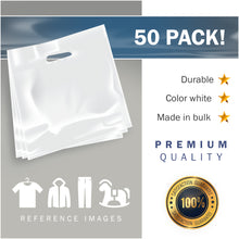 Load image into Gallery viewer, 50 Pack 26" x 26" with 3 mil Thick Extra Large White Merchandise Plastic Retail Bags