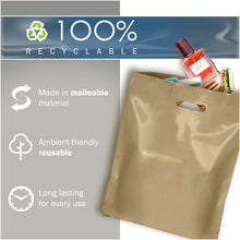Load image into Gallery viewer, Gold Merchandise Plastic Shopping Bags - 100 Pack 9&quot; x 12&quot; with 2.0 mil Thick