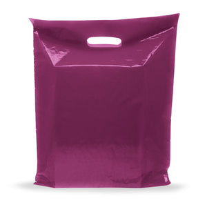 Purple Merchandise Plastic Shopping Bags - 100 Pack 9" x 12" with 1.5 mil Thick