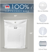 Load image into Gallery viewer, 50 Pack 12&quot; x 15&quot; with 2 mil Thick White Disposable Car Trash Bags