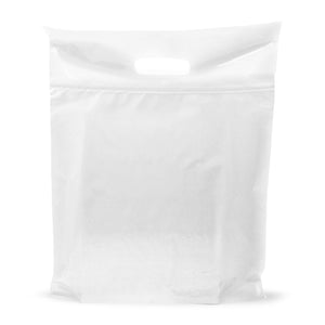 100 Pack 12" x 15"  2 mil Thick Quality White Glossy Bags with Double Reinforced Handles