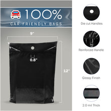 Load image into Gallery viewer, 50 Pack 9&quot; x 12&quot; with 2 mil Thick Black Disposable Car Trash Bags