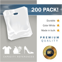 Load image into Gallery viewer, 200 Pack 12&quot; x 15&quot; with 1.5 mil Thick White Shopping Bags