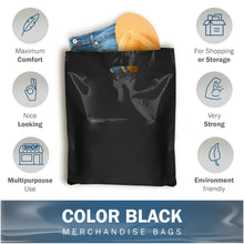 Load image into Gallery viewer, 100 Black Merchandise Bags 12 x 15 x 2 in. Plastic Shopping Bags by PPB