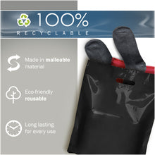 Load image into Gallery viewer, 100 Black Merchandise Bags 12 x 15 x 2 in. Plastic Shopping Bags by PPB