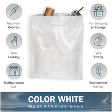 Load image into Gallery viewer, 100 White Merchandise Bags 15 x 18 x 2 in. Plastic Shopping Bags by PPB