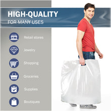 Load image into Gallery viewer, 50 Pack 26&quot; x 26&quot; with 3 mil Thick Extra Large White Merchandise Plastic Retail Bags (HDPE)