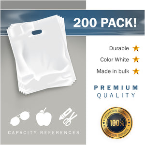 200 Pack 9" x 12" with 1.5 mil Thick White Glossy Bags